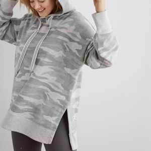 Aerie Oversized Desert Hoodie Camo Green